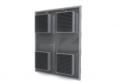 ALU DOUBLE DOOR HS-27R BUILT-IN + SHUTTER DAMPER (R) - Ventilating